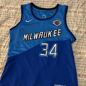 Nike Milwaukee Blue Basketball Jersey